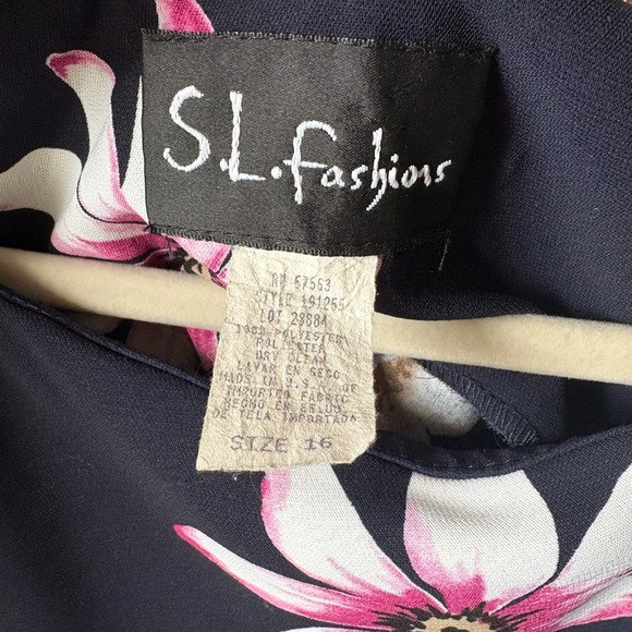 90s S.L Fashions navy blue floral maxi dress - Picture 7 of 9